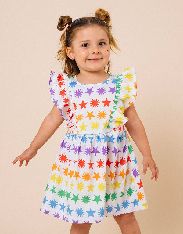 Star print cotton dress